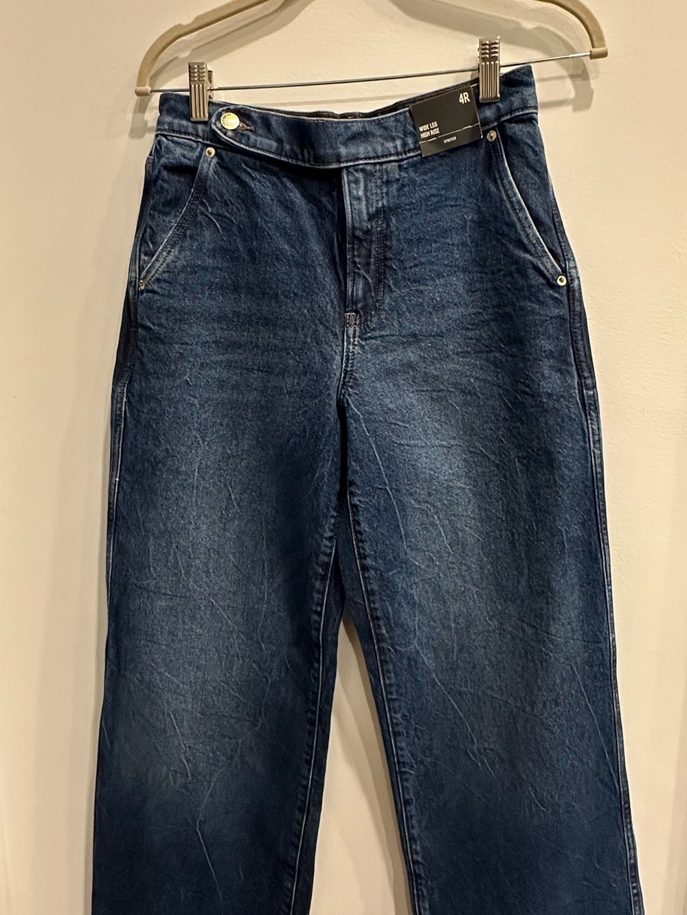 Express Women's Dark Indigo Wide Leg Jeans